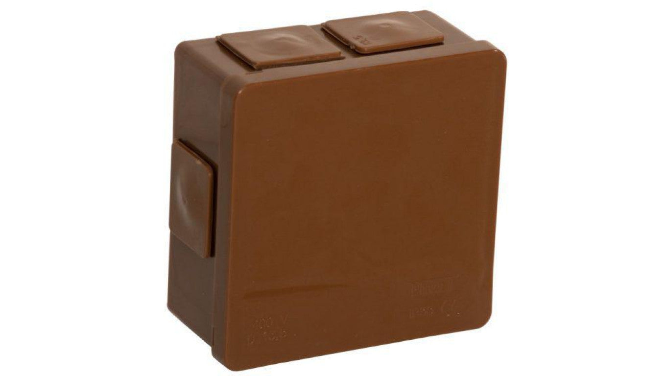 Puszka natynkowa pusta 6 wlotów VIPLAST VP-02 klik BRĄZOWA IP55 86x86x40mm 002-02