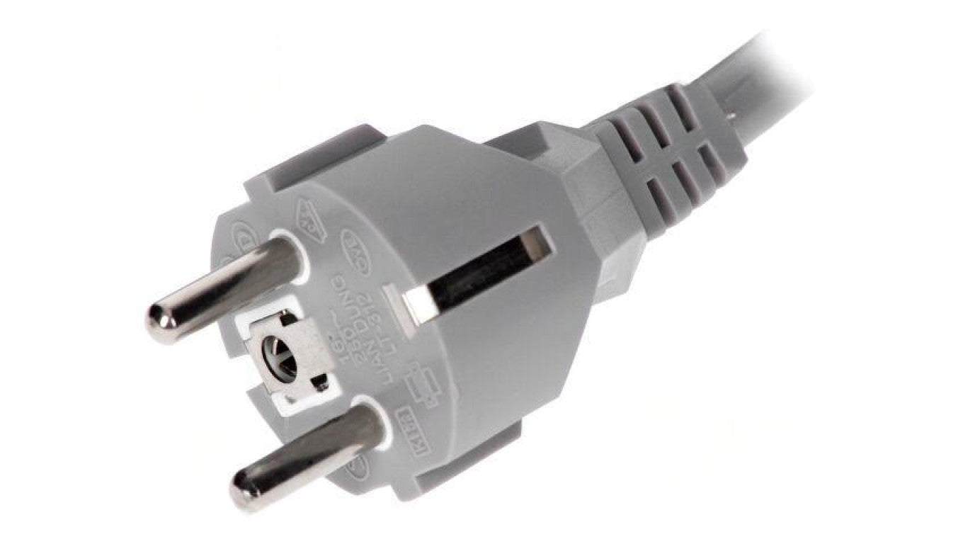Kabel: 3x1,5mm2, CEE 7/7 (E/F) wtyk, 3m, 16A LT312 H05VV-F 3X1.5 3.0M GRY
