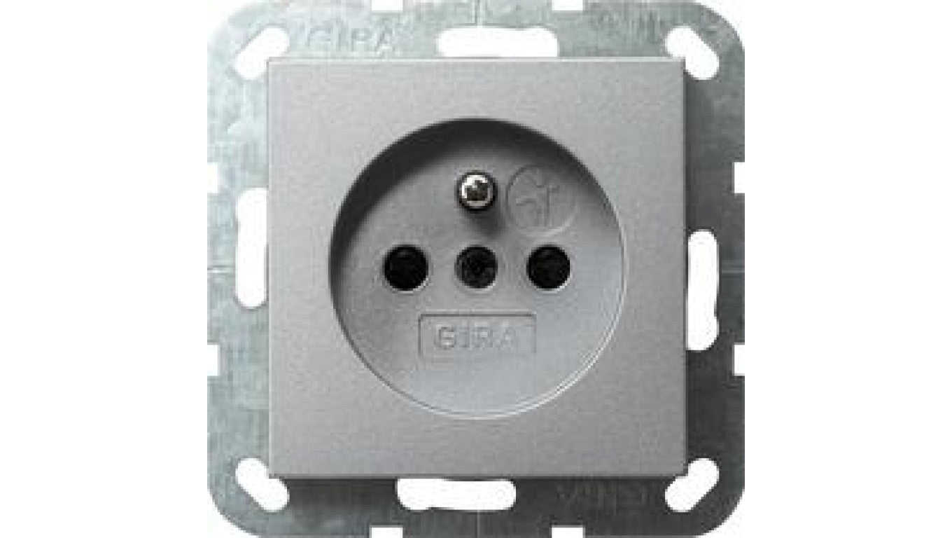 Gira Gniazdo z bolcem z ochr.dz. System 55 kolor aluminiowy