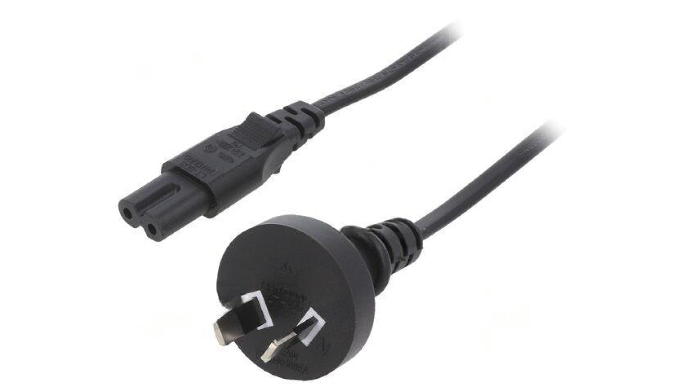Kabel: 2x0,75mm2, AS/NZS 3112 (I) wtyk,IEC C7 żeński, 3m LT-422+503 H05VV-F 3X0.75 BLK 3M