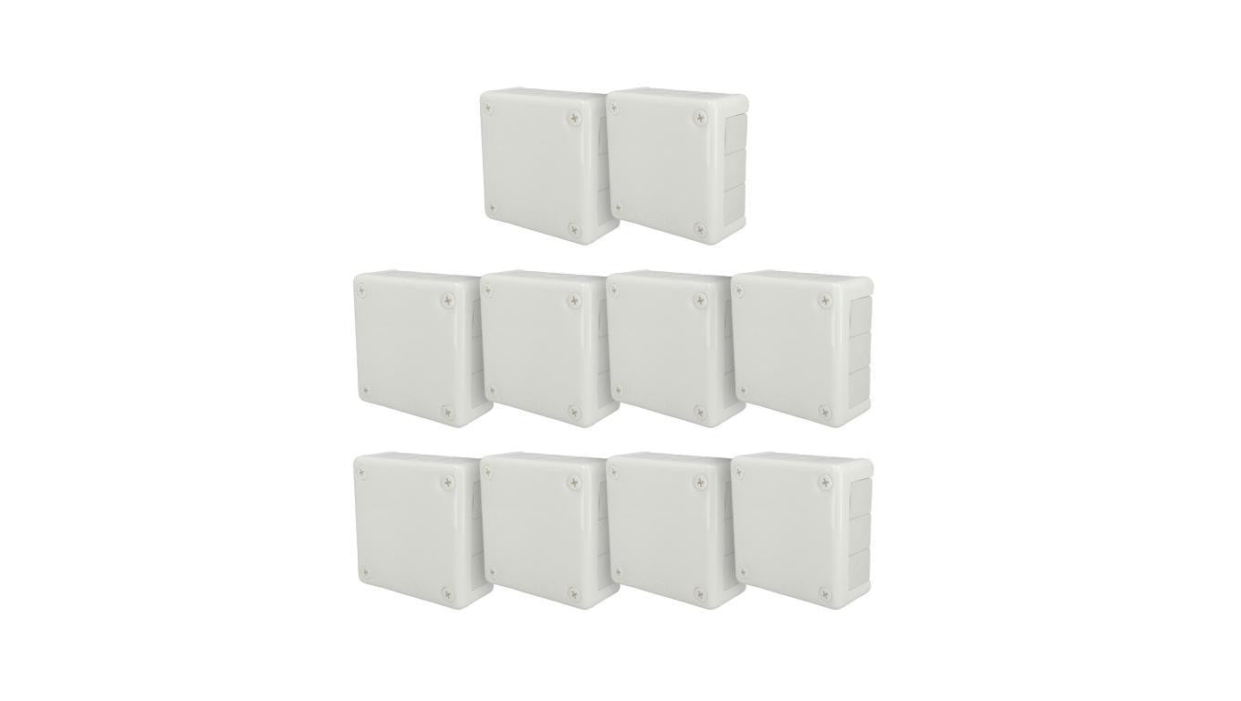 Puszka hermetyczna natynkowa 98x98x42mm 12-wlotowa, z dławikami gumowymi, IP55 zamknięcie na wkręty, biała EDO 10szt