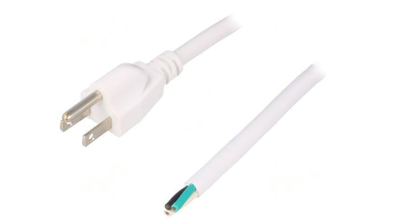 Kabel: 3x16AWG, NEMA 5-15 (B) wtyk, 1,8m, 13A LT202 3X16AWG 105E.C 1.8M WHT