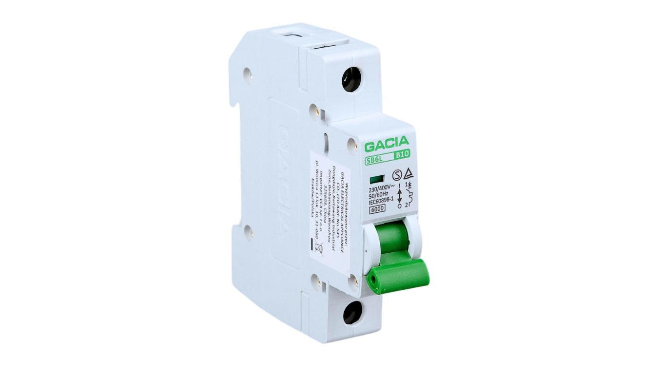 GACIA Wyłącznik nadprądowy SB6L B 1P 10A 6kA AC