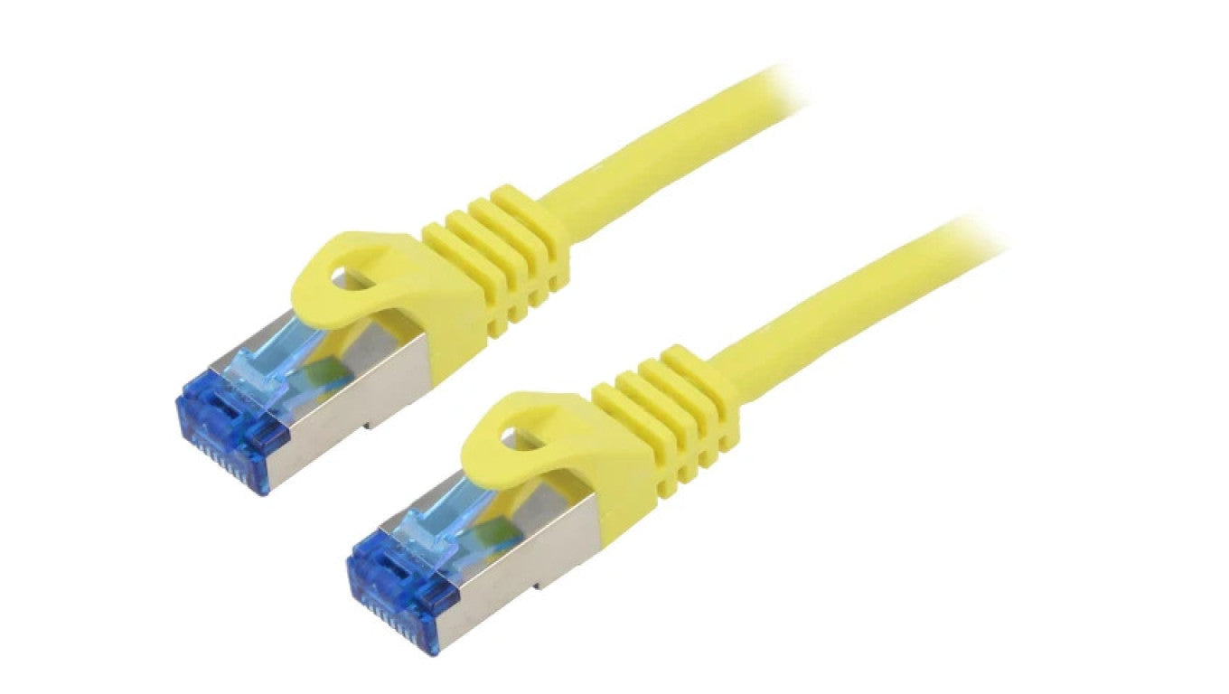 Patch cord S/FTP 6a linka CCA LSZH żółty 10m 26AWG Żyły: 8 PCF6A-10CC-1000-Y
