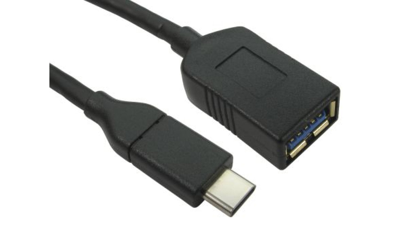 Przejściówka USB, dł. 0.5m, kolor: Czarny