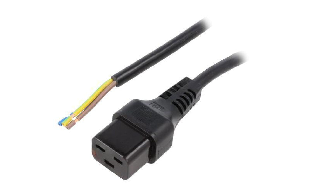 Kabel IEC C19 żeński 2m z blokadą IEC LOCK IL19-SE-H05-3150-200