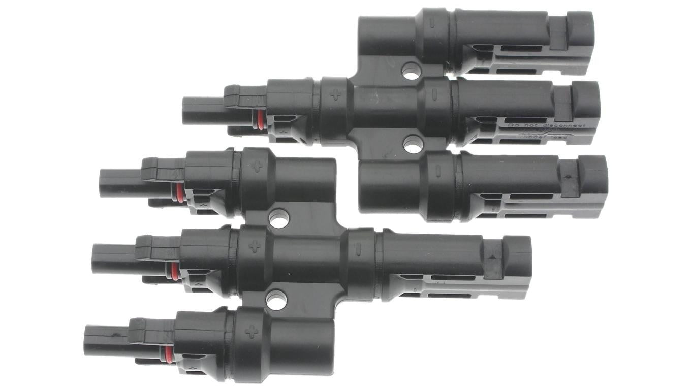 Złącze fotowoltaiczne MC4 typ T potrójne 2,5-4mm2 6mm2 IP67 1000V DC
