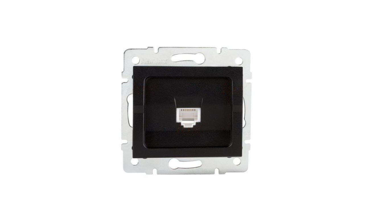 Kanlux Mowion LOGI 02-1390-042 czarny mat, Gniazdo komputerowe pojedyncze, (RJ45Cat 5e Jack)