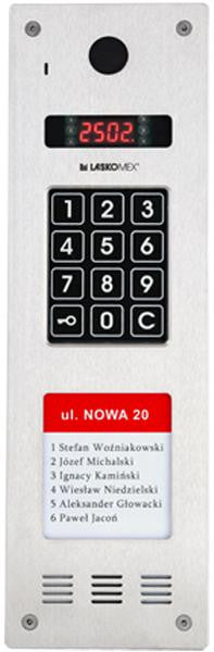 Laskomex CP-2533NR-040 Wąski panel audio pionowy, ze stali nierdzewnej, z czytnikiem RFID