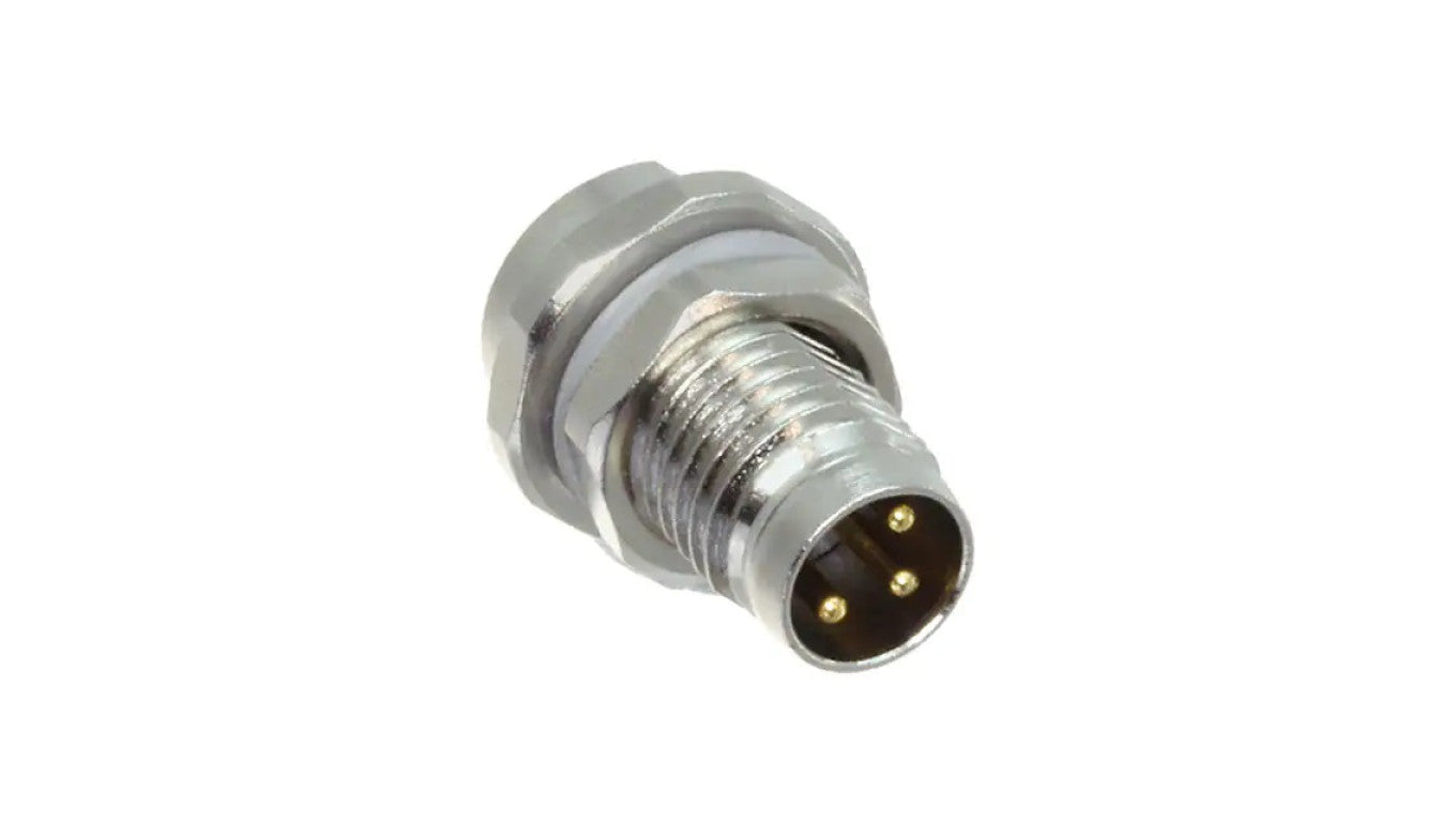 Złącze okrągłe M8 męskie proste do lutowania 3-PIN 60V T4030014031-000