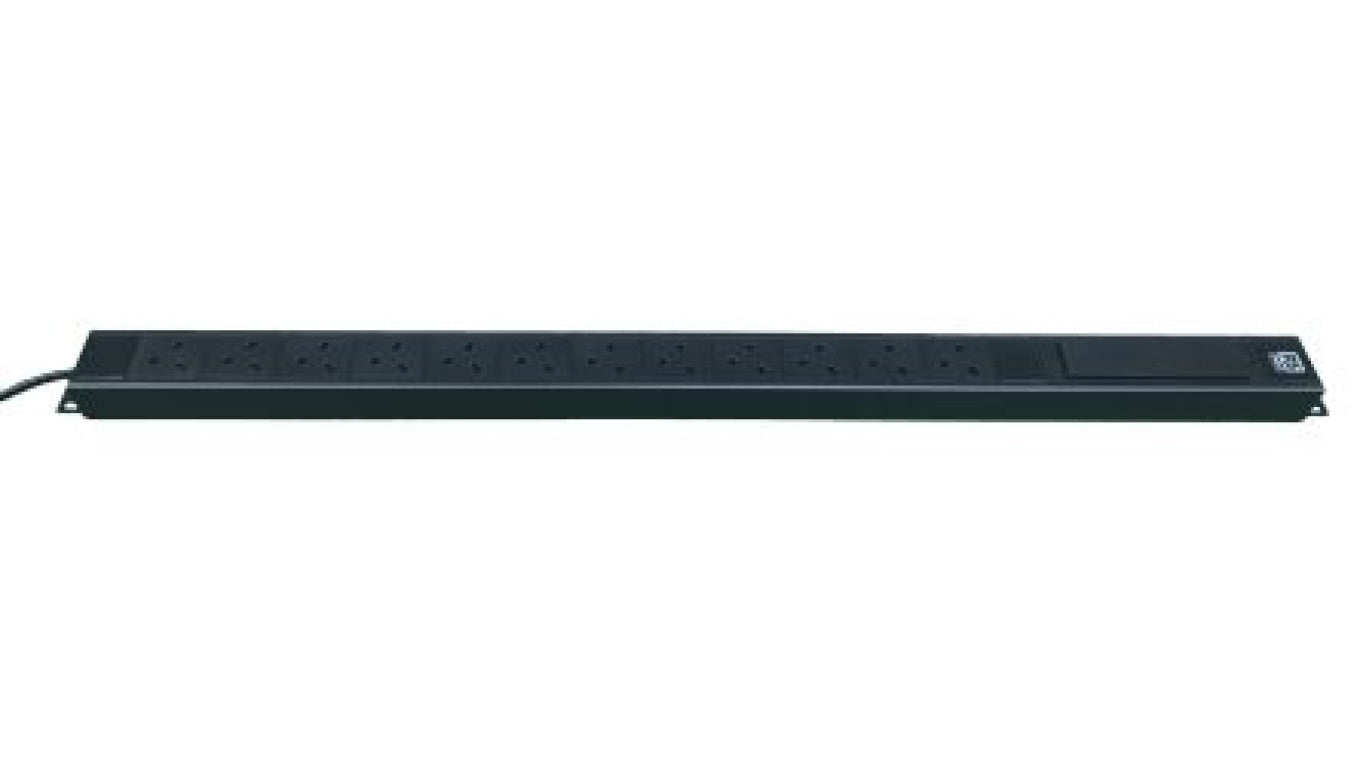 Przedłużacz 12-gniazd 250 V AC Typ G, brytyjskie BS1363 Czarny 3m 1617268