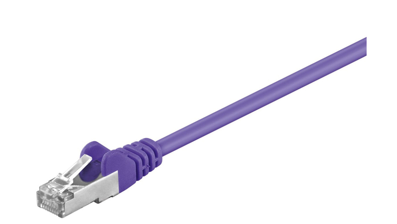 CAT 5e Kabel łączący, SF/UTP, Fioletowy - Długość kabla 1.5 m
