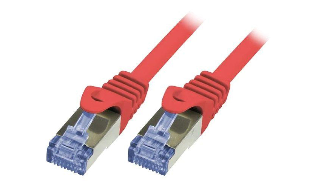 Patch cord S/FTP 6a linka Cu LSZH czerwony 10m 26AWG CQ3094S