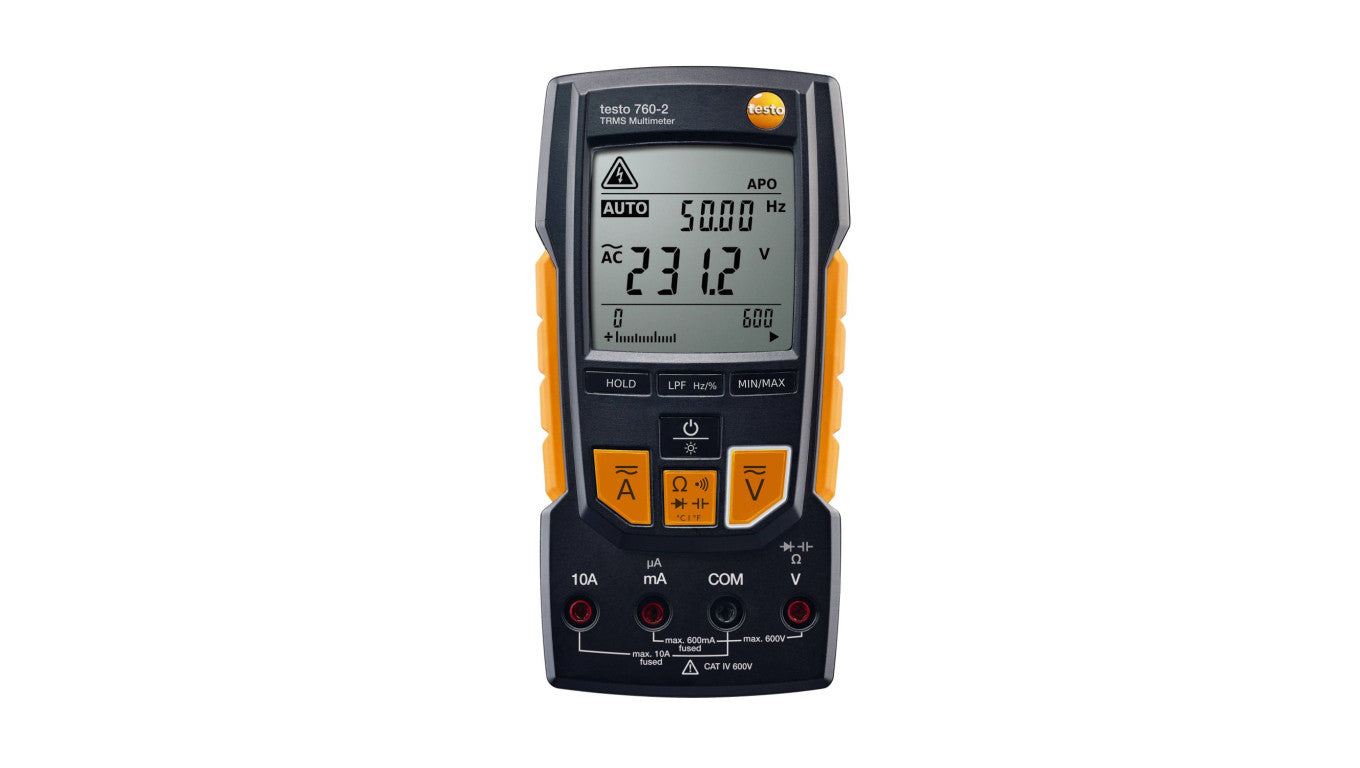 Multimetr cyfrowy / Miernik uniwersalny 0,1-600 VAC/DC, 0,1mA-10A AC/DC, 0,1-40 MOm / Made in Germany / Testo 760-2 TrueRMS