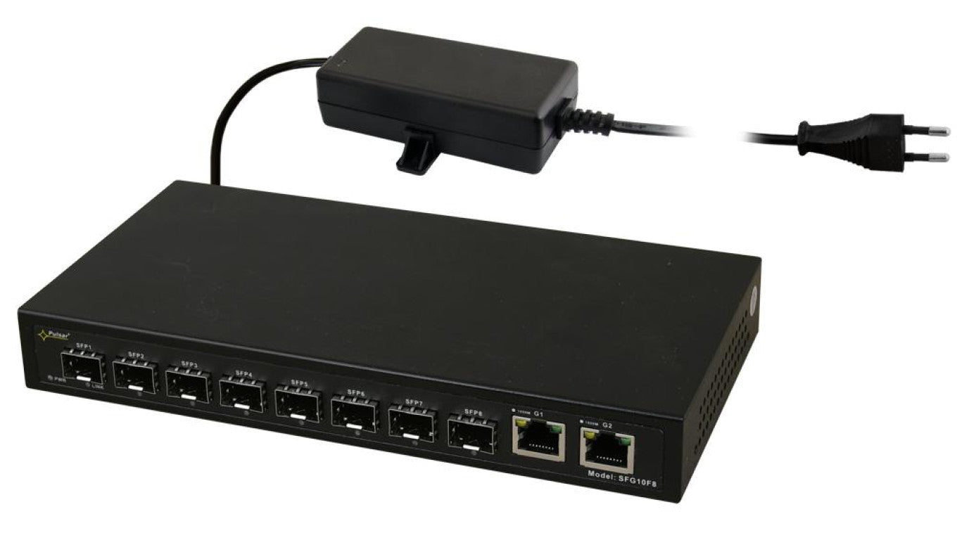 Switch optyczny PULSAR SFG10F8 (8xSFP, 2xRJ45)