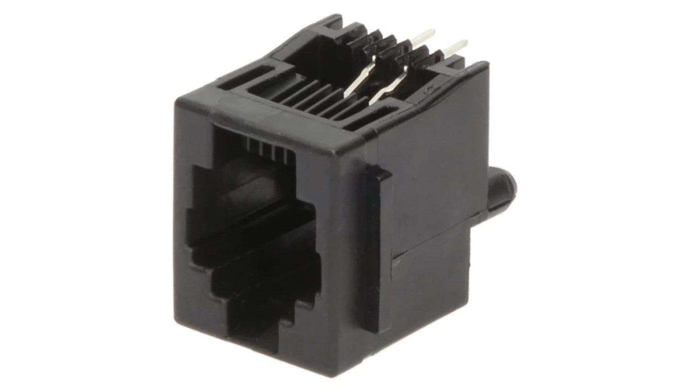 Gniazdo RJ14 4-pin z blokadą panel stop Układ 6p4c THT 5520258-2