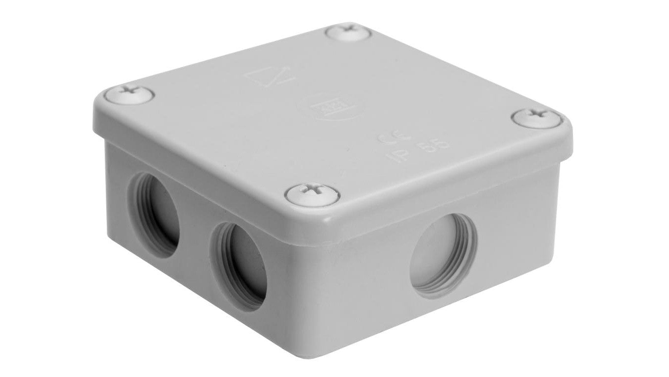 Puszka natynkowa, materał-bakelit, kolor RAL7035, IP54, 500V, 7 wyjść K85