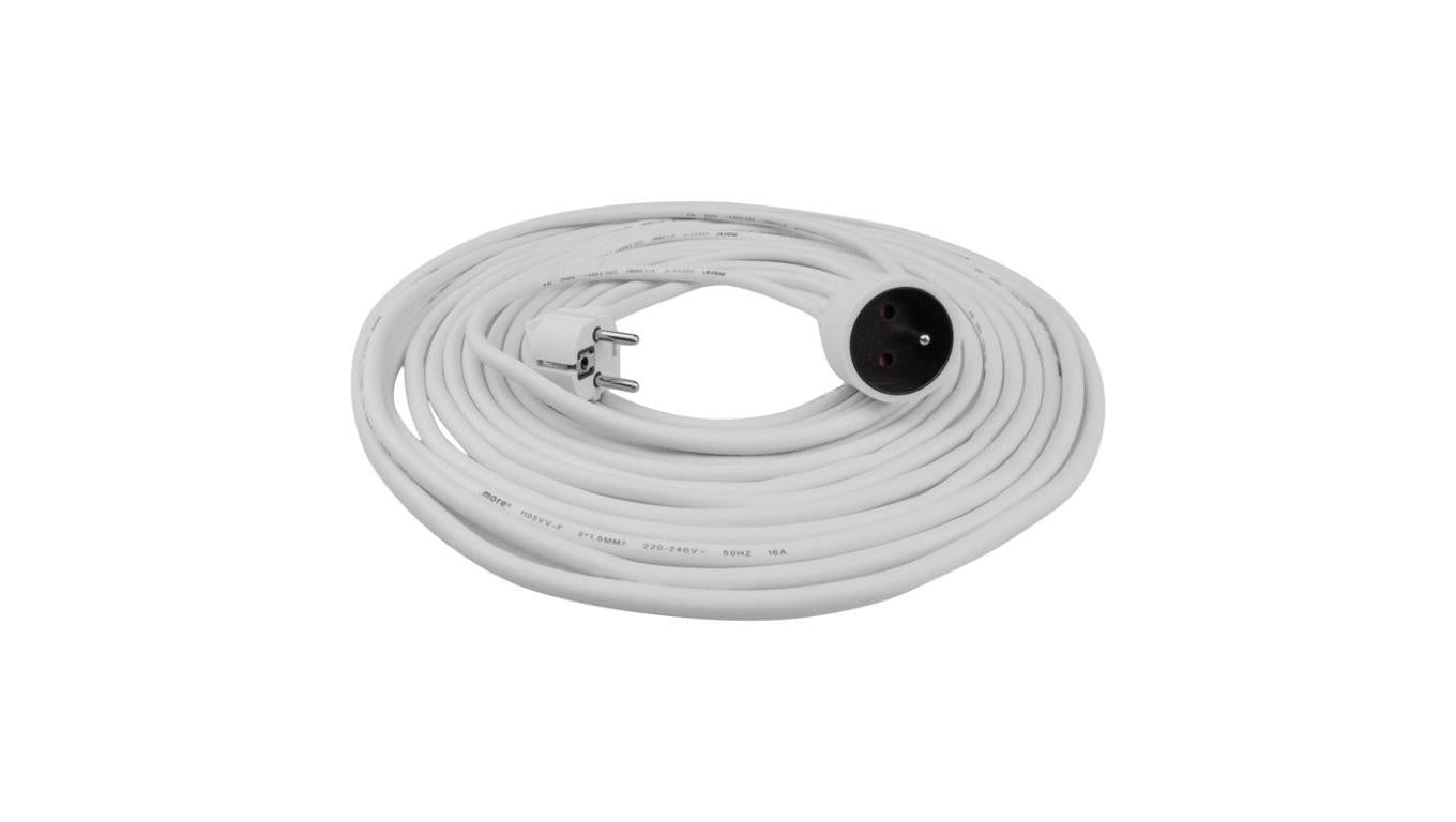 Przedłużacz 1-gniazdowy 10m z/u 3x1.5mm2 BIAŁY