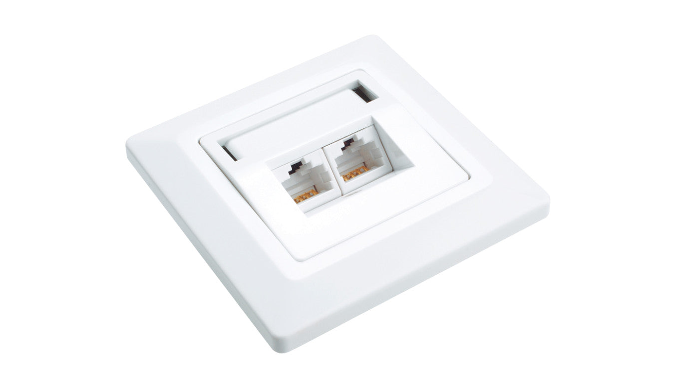 Gniazdko Solarix CAT6 UTP 2 x RJ45 podtynkowe białe SX9-2-6-UTP-WH