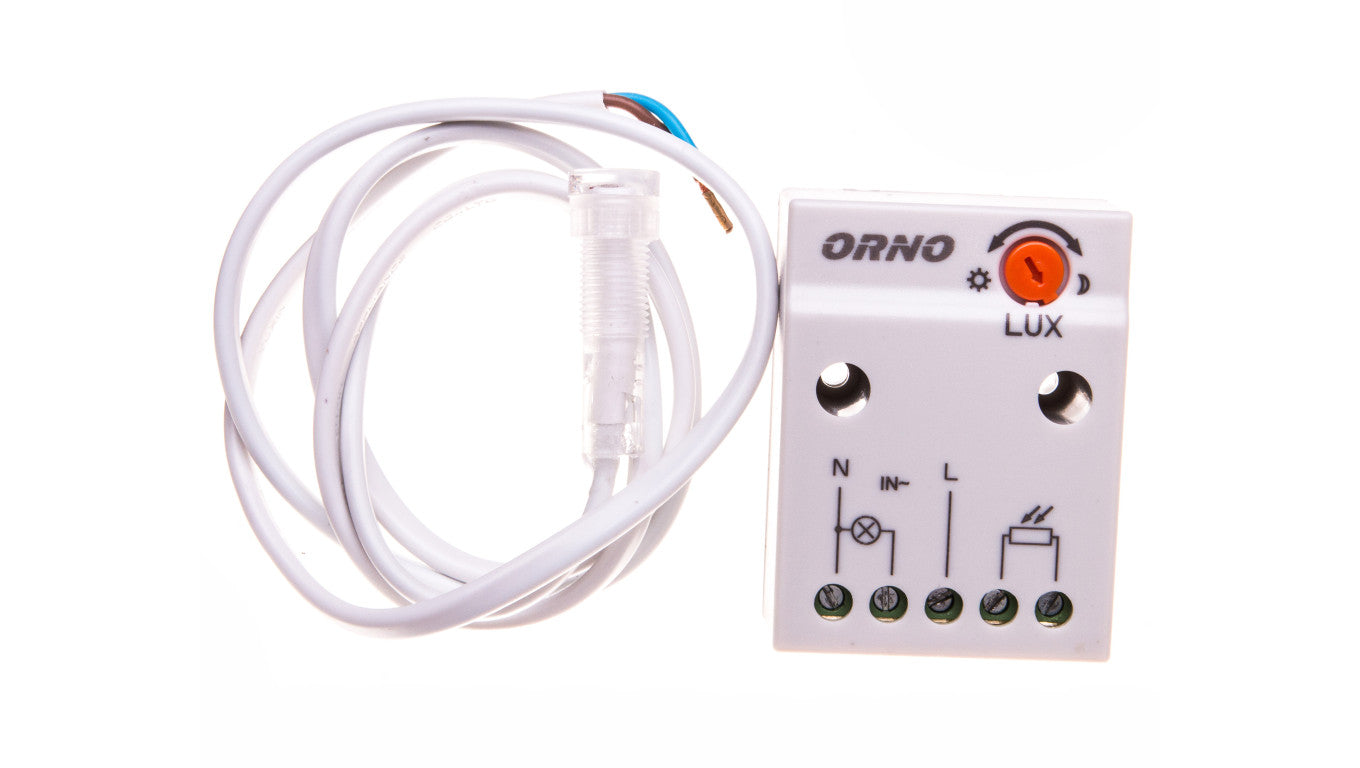 Czujnik zmierzchowy z zewnętrzną sondą 2300W 2-100lx IP65/IP20 biały OR-CR-233