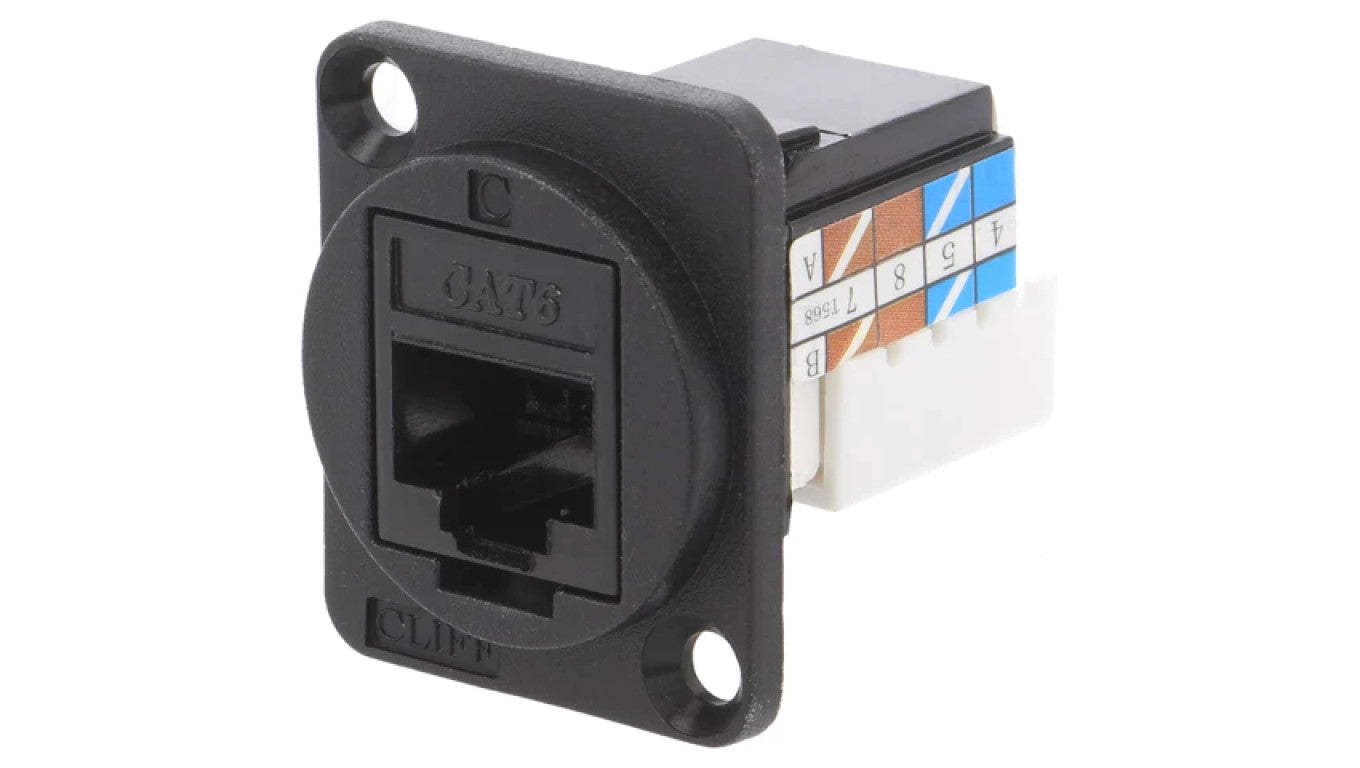 Gniazdo RJ45 8p8c FT Kat 6a IDC 19x24mm plastik CP30227