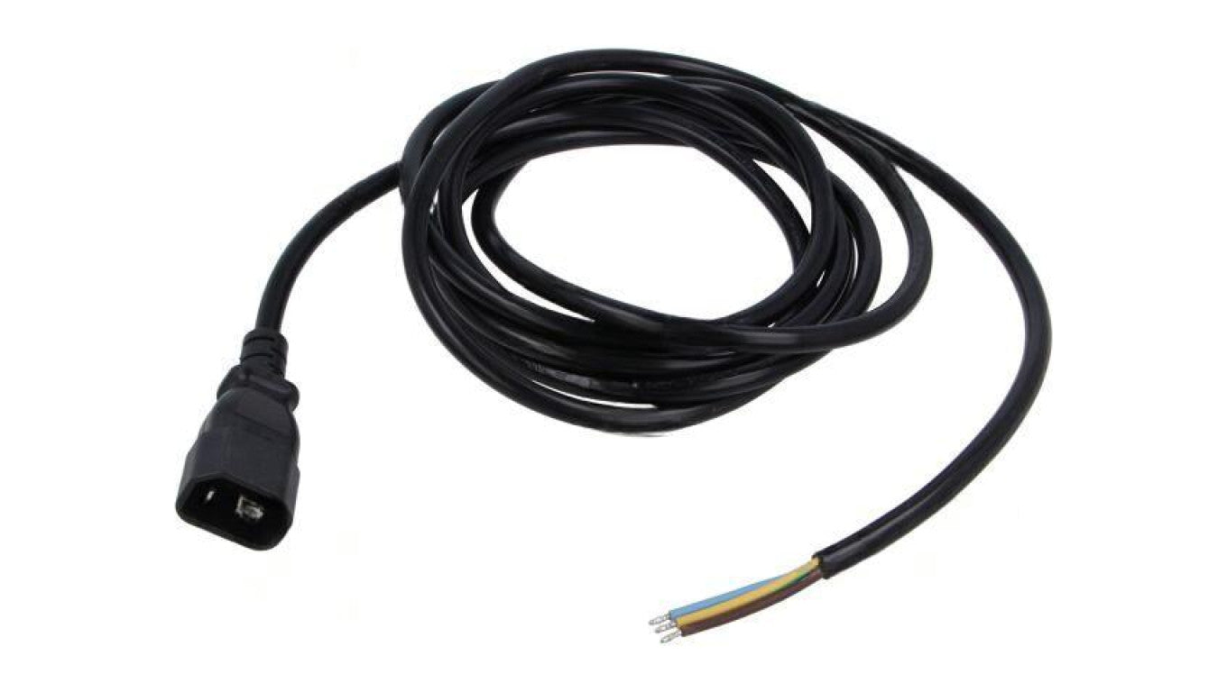 Kabel: 3x1mm2, IEC C14 męski, 1,8m, 10A, 250V LT-602 H05VV-F 3X1 BLK 1.8M END