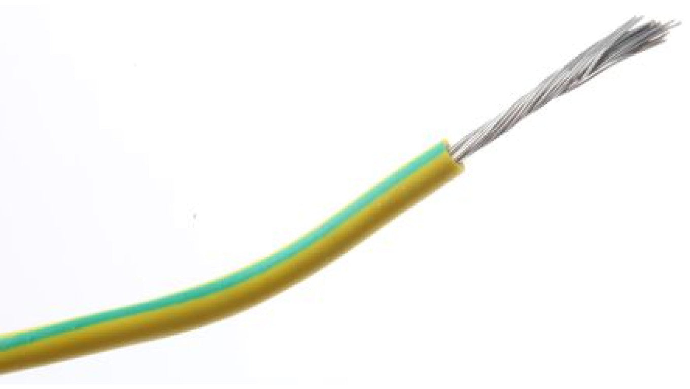 Przewód o podwyższonej odporności izolacja silikonowa Zielony/Żółty, 100m 1 mm² 32/0,2 mm, 500 V, -60 → +180C,