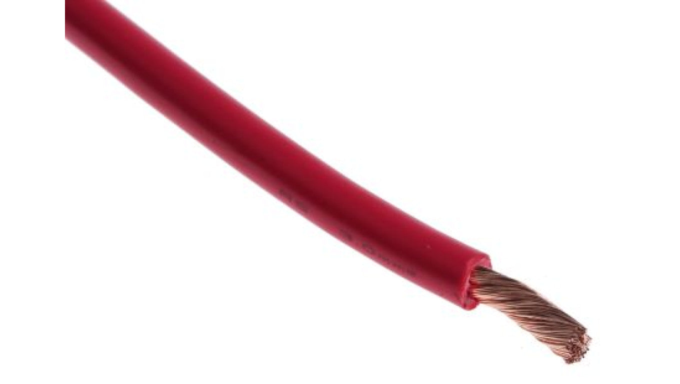 Przewód samochodowy, dł. 30m, 3 mm² CSA, kolor: Czerwony, 600 V, -40 → +100C, RS PRO Odporność na ogień