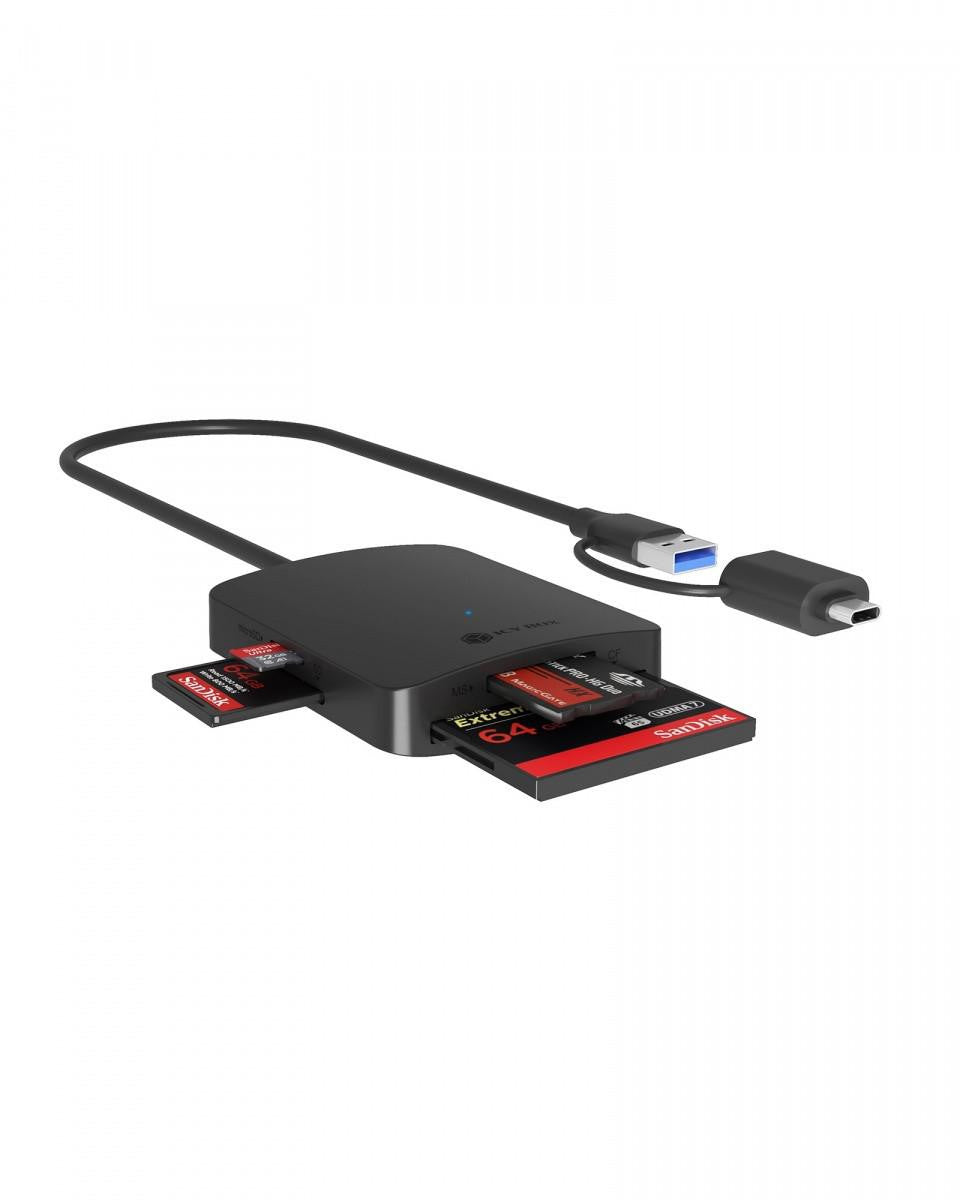 Czytnik Kart CF TF SD microSD IcyBox Type-C+A, IB-CR302-CU3