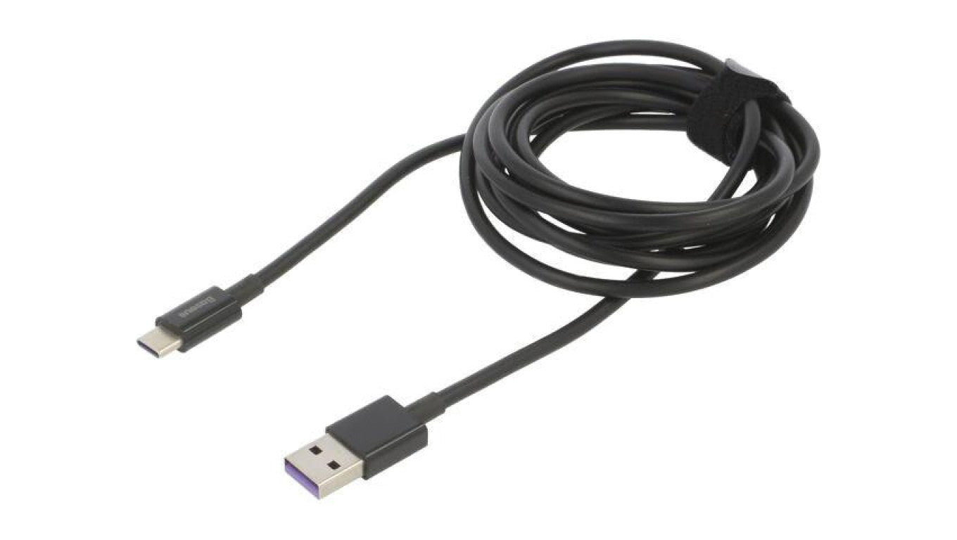 Kabel USB A wtyk - USB C wtyk 2m czarny 66W CATYS-A01