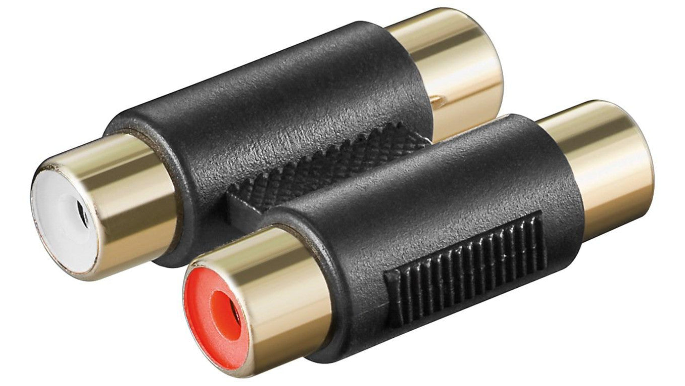 Podwójny adapter cinch 2 x gniazdo na 2 x gniazdo - Połączenie, materiał styków pozłacany