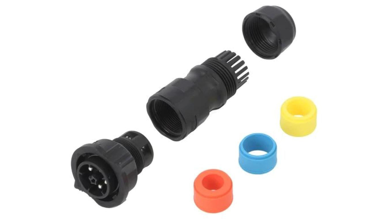 Złącze okrągłe wtyk na przewód 5-PIN męski ze stykami X-Lok DC-05BFMB-QL8APP