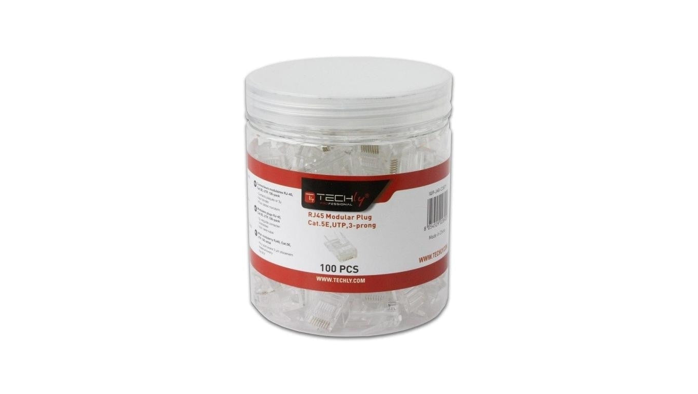 Wtyk modularny RJ45 8P8C Cat5E UTP Na Drut Słoik 100 Sztuk IWP-JAR-C5RTY
