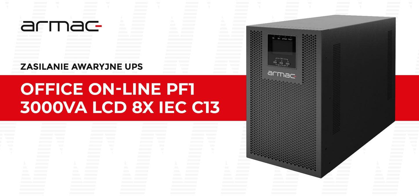 UPS ZASILACZ AWARYJNY Armac Office 3000VA ON-LINE PF1 Dust Free