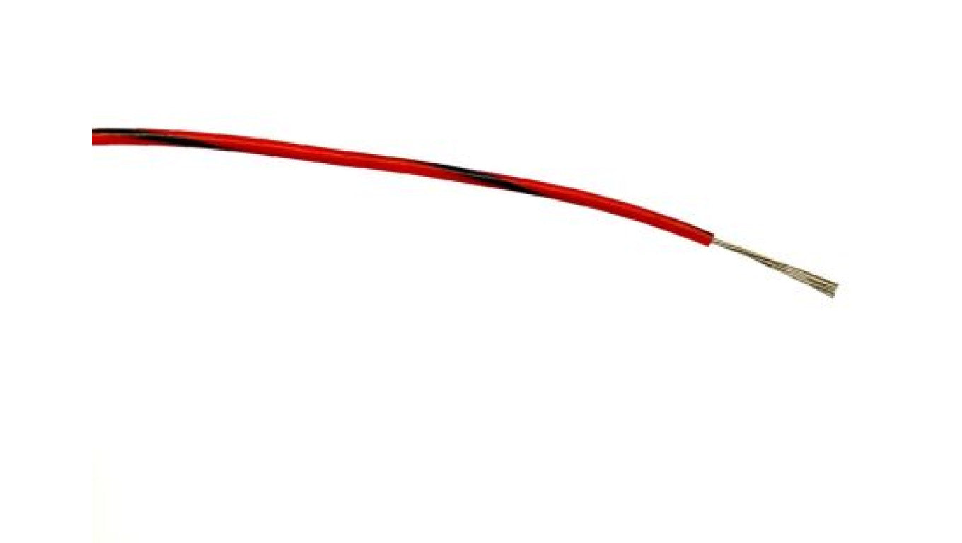 Przewód jednożyłowy linkowy, 0,5 mm², 16/0,2 mm, 20 AWG, PVC, 1 kV AC, Czarny/Czerwony, dł. 100m, RS PRO