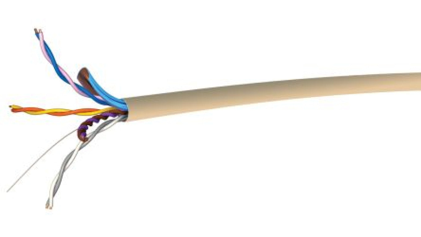 Kabel telefoniczny, 100m, 4-parowy, ekranowany, Kremowy, RS PRO, Odporność na ogień 8