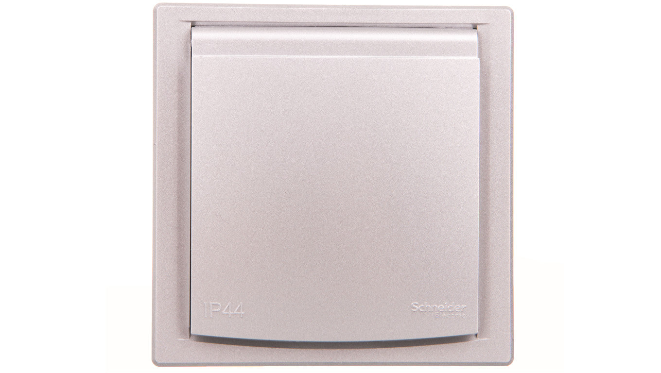 ASFORA Gniazdo SCHUKO IP44 z ramką (1-krotne) aluminium EPH3100361