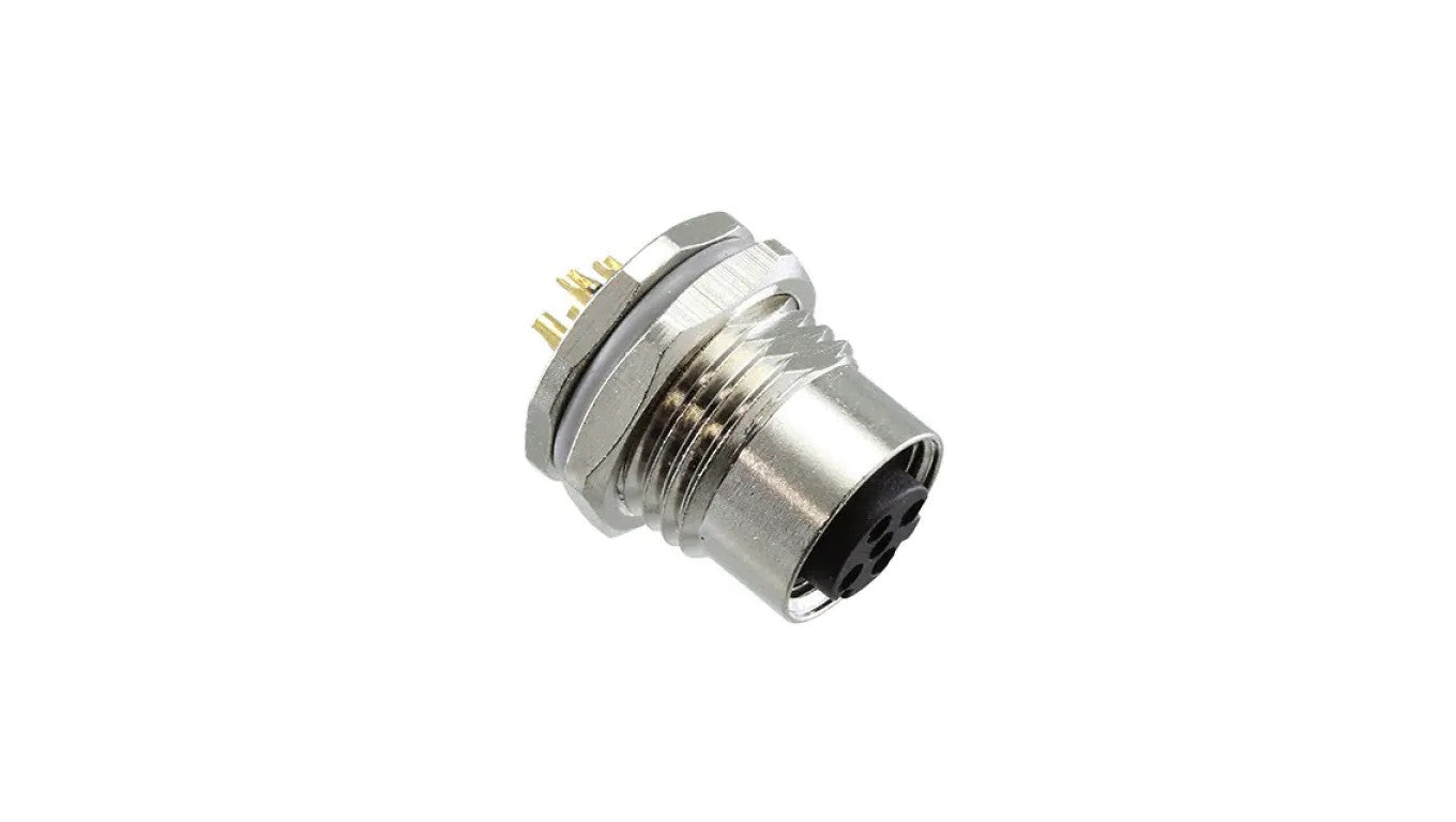 Złącze okrągłe M12 żeńskie proste do lutowania 5-PIN 60V T4131012051-000