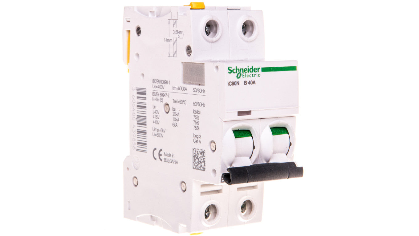 Wyłącznik nadprądowy 2P B 40A 6kA AC iC60N-B40-2 Acti9 A9F03240