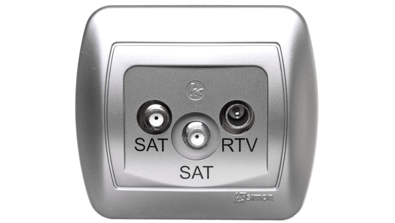 Simon Akord Gniazdo antenowe SAT/SAT/RTV końcowe aluminium metalizowane AZAR+SAT3.1-P2/26