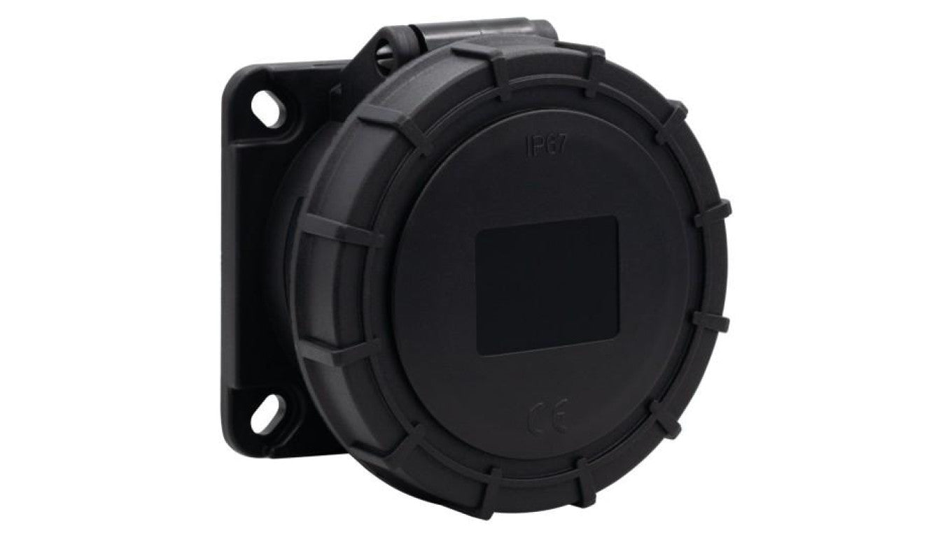 Gniazdo siłowe tablicowe proste 16A 5p 380V-415V /FE/ IP67 czarne