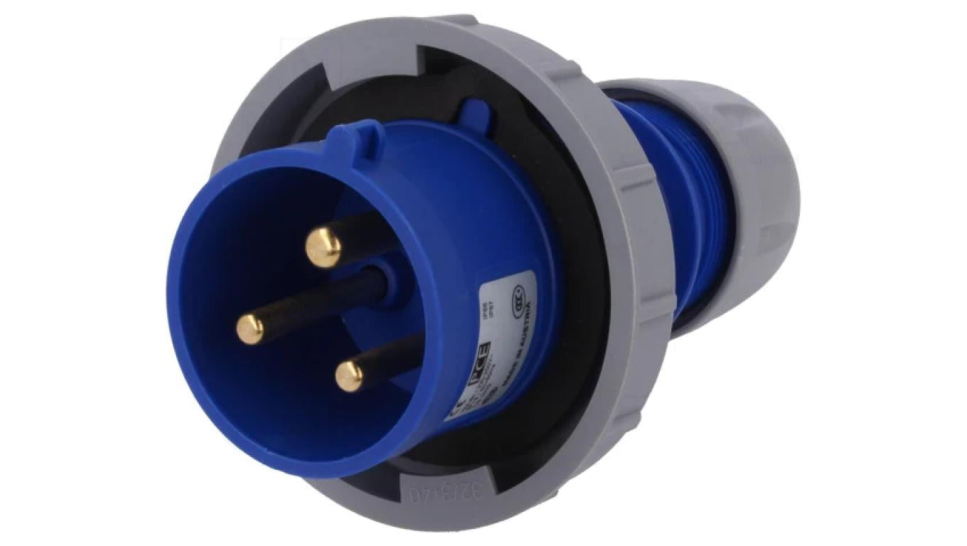 Złącze zasilające AC wtyk męskie 32A 230VAC IEC 60309 IP67 0232-6