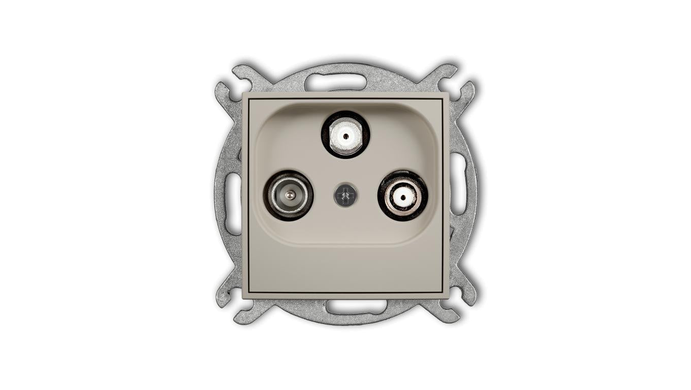 MINI Mechanizm gniazda abonenckiego 2 wyjścia SAT + TV taupe 60MGSN