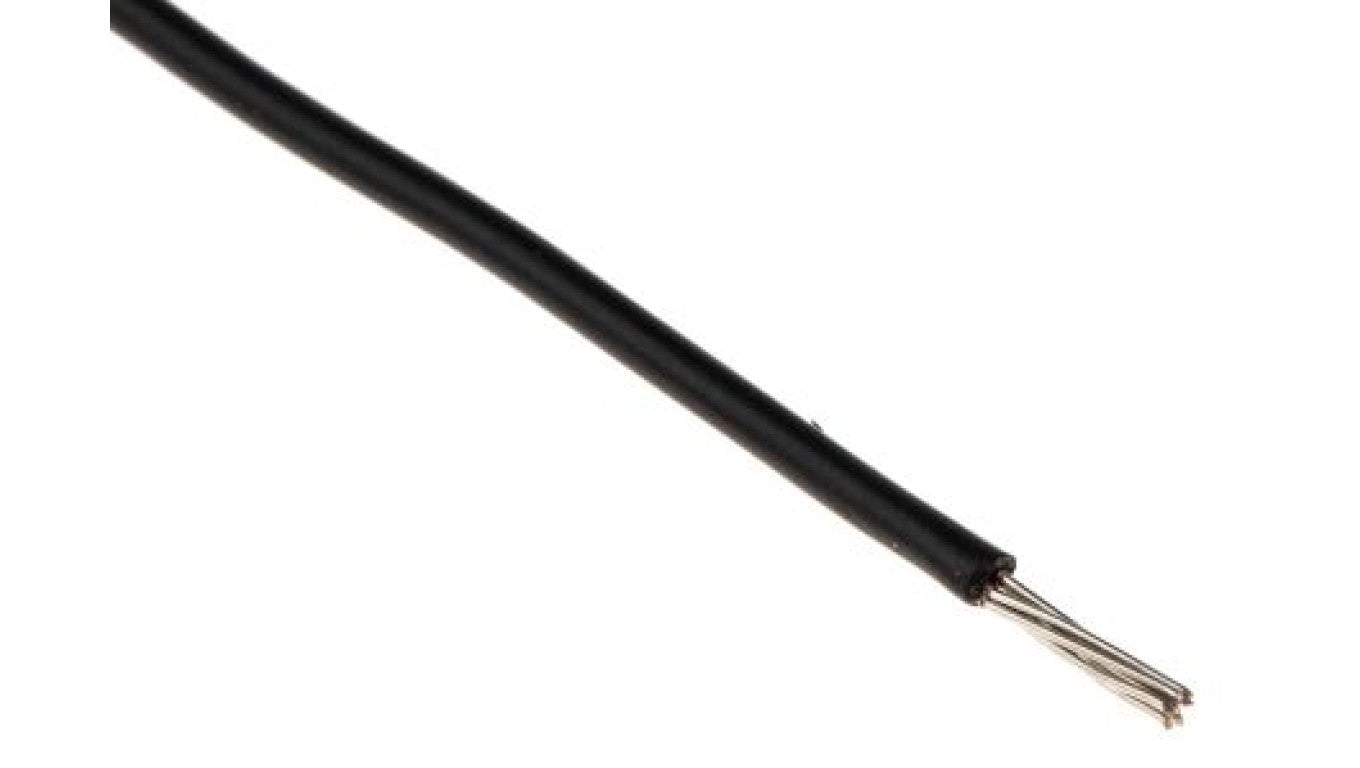 Przewód o podwyższonej odporności PVC Czarny, 250m 0,34 mm² 7/0,25 mm, 250 V, -40 → +105C, Ø 1.45mm, RS PRO