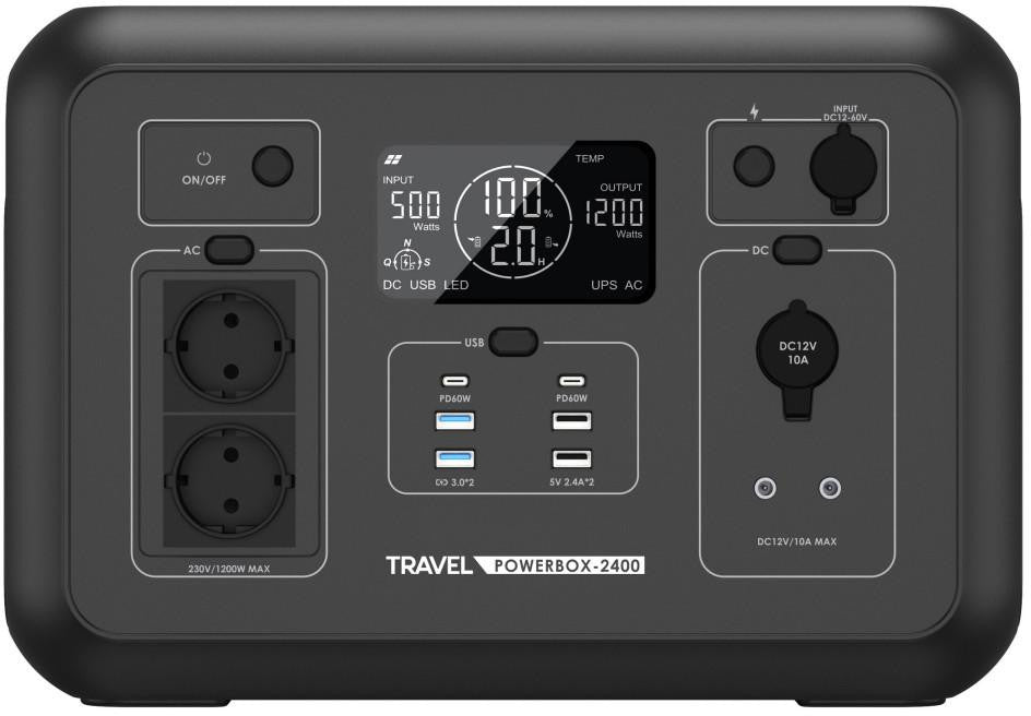 Przenośna stacja zasilania Volt Polska TRAVEL POWERBOX 2400 (1200W) 1008Wh