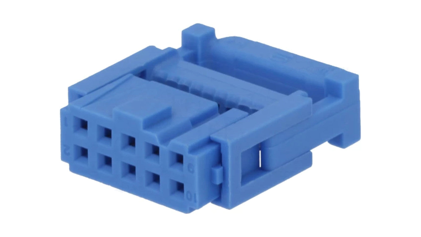 Wtyk IDC żeński 10-pin IDC do kabla taśmowego 1,27mm niebieski 1658527-4