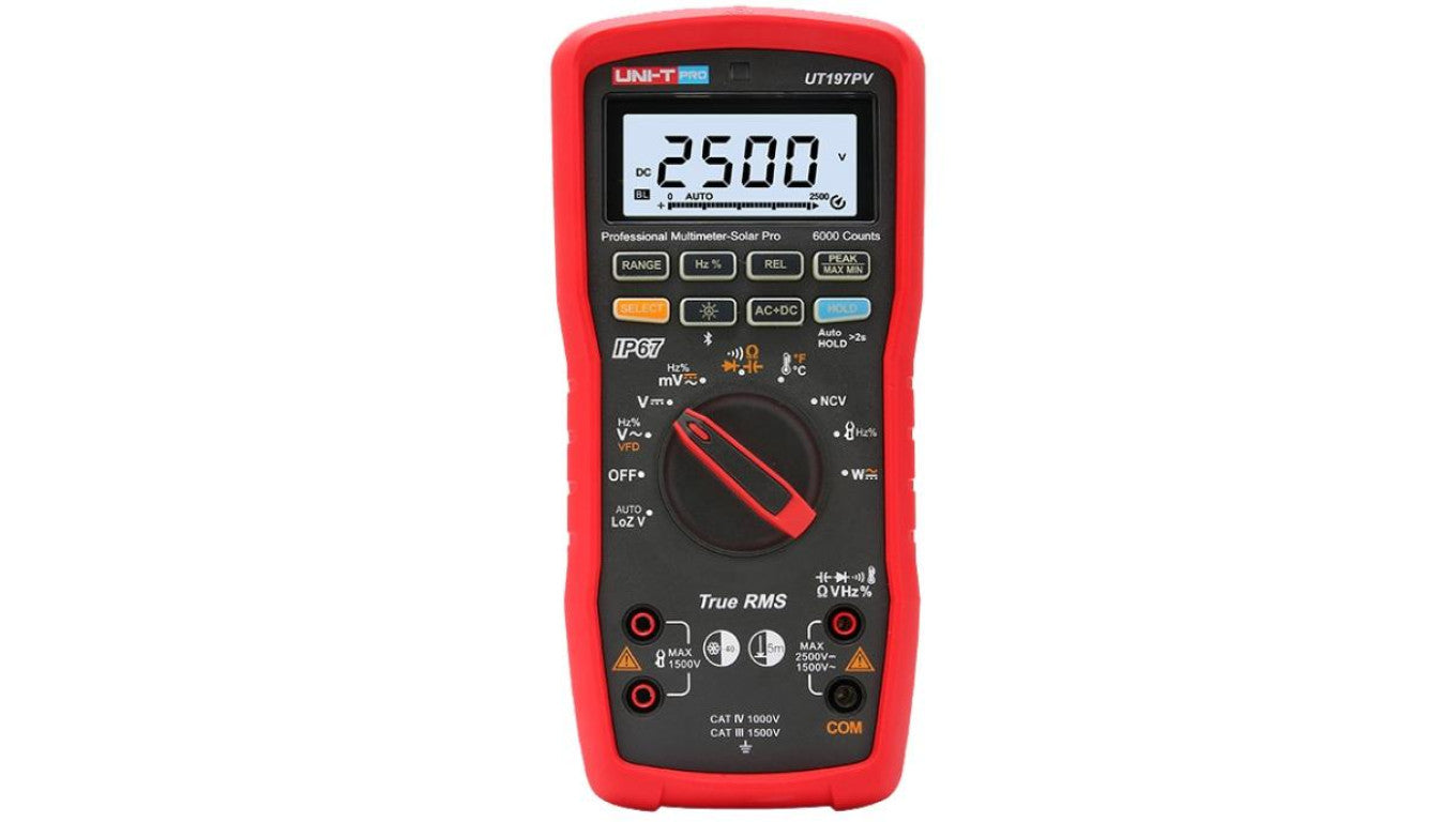 Multimetr cyfrowy przemysłowy do fotowoltaiki i przemysłu energetycznego 2500V DC 1500V AC Solar Pro UNI-T UT-197PV