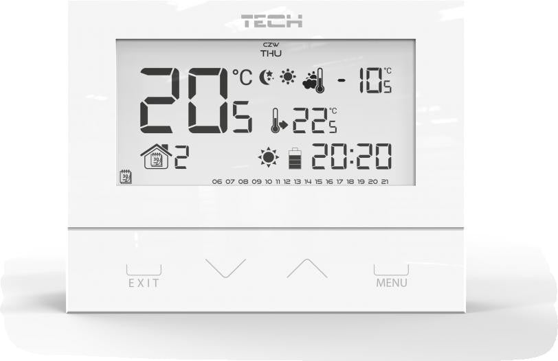 Przewodowy dwustanowy regulator pokojowy biały ST-292v3 Tech sterowniki