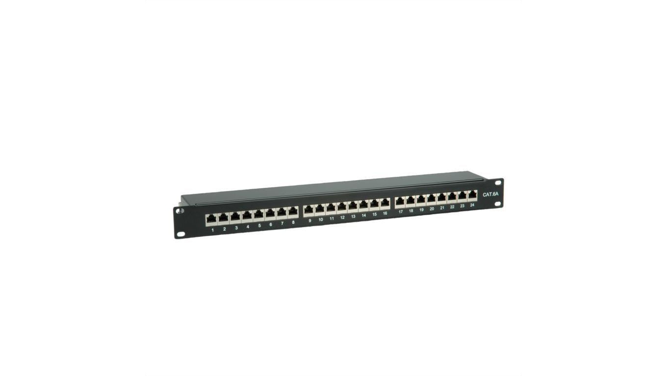 VALUE Cat.6A (Class EA) 19 panel krosowy, 24 porty, STP, czarny