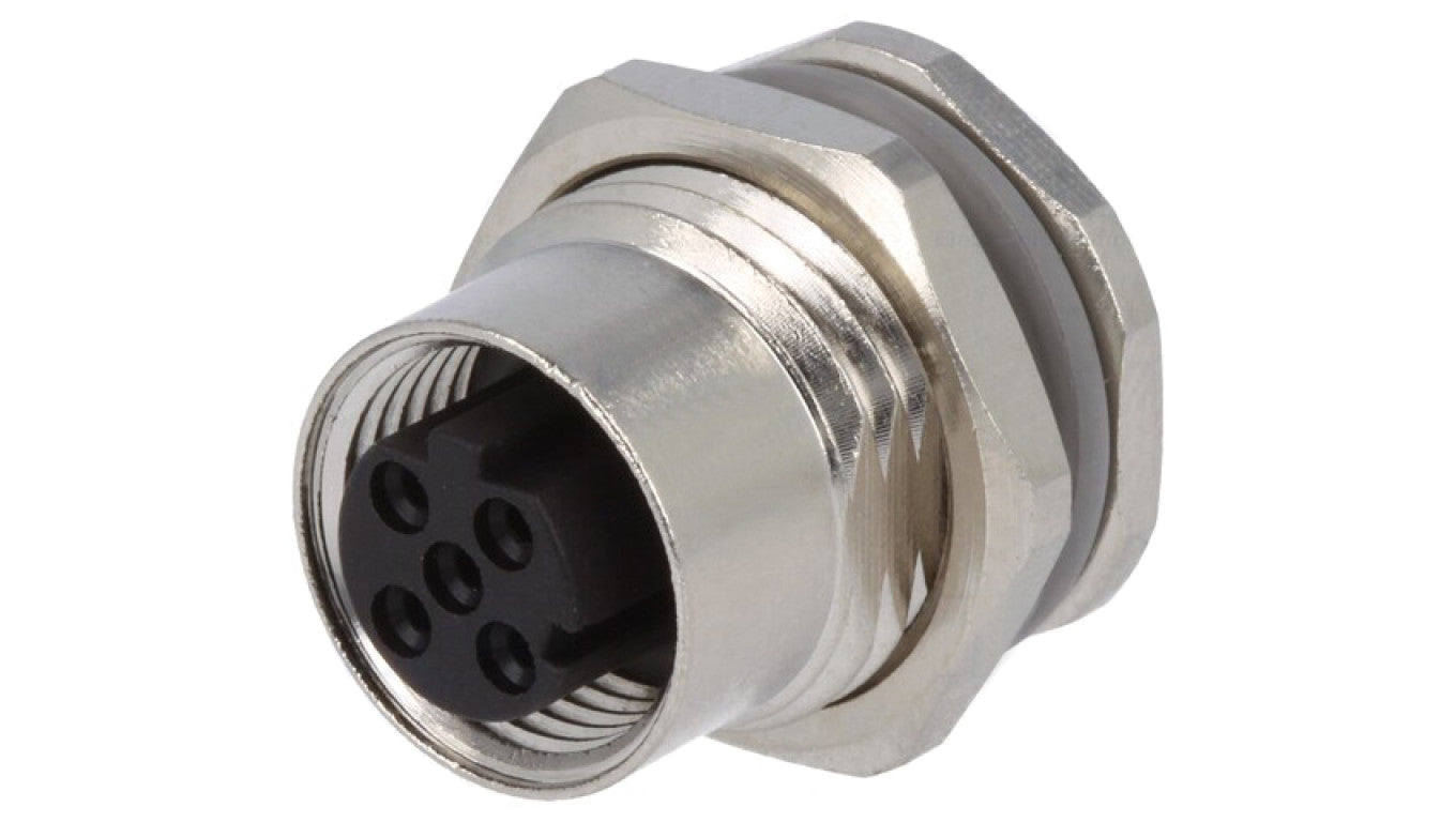 Złącze okrągłe M12 żeńskie proste do lutowania 4-PIN 250V T4131512041-000